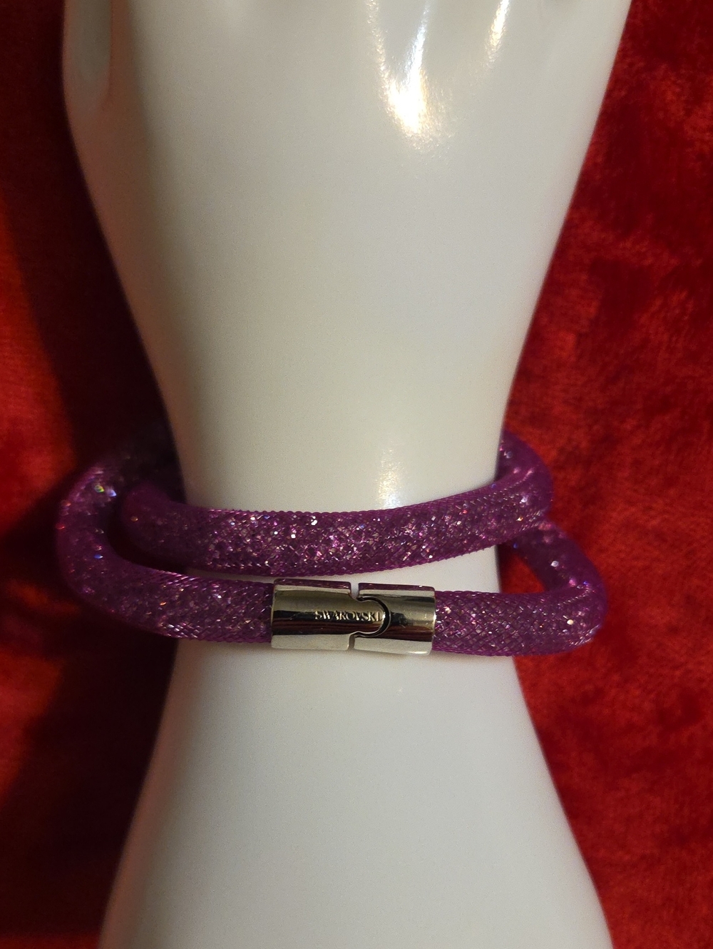 Swarovski Purple Sparkle Double-Wrap Bracelet